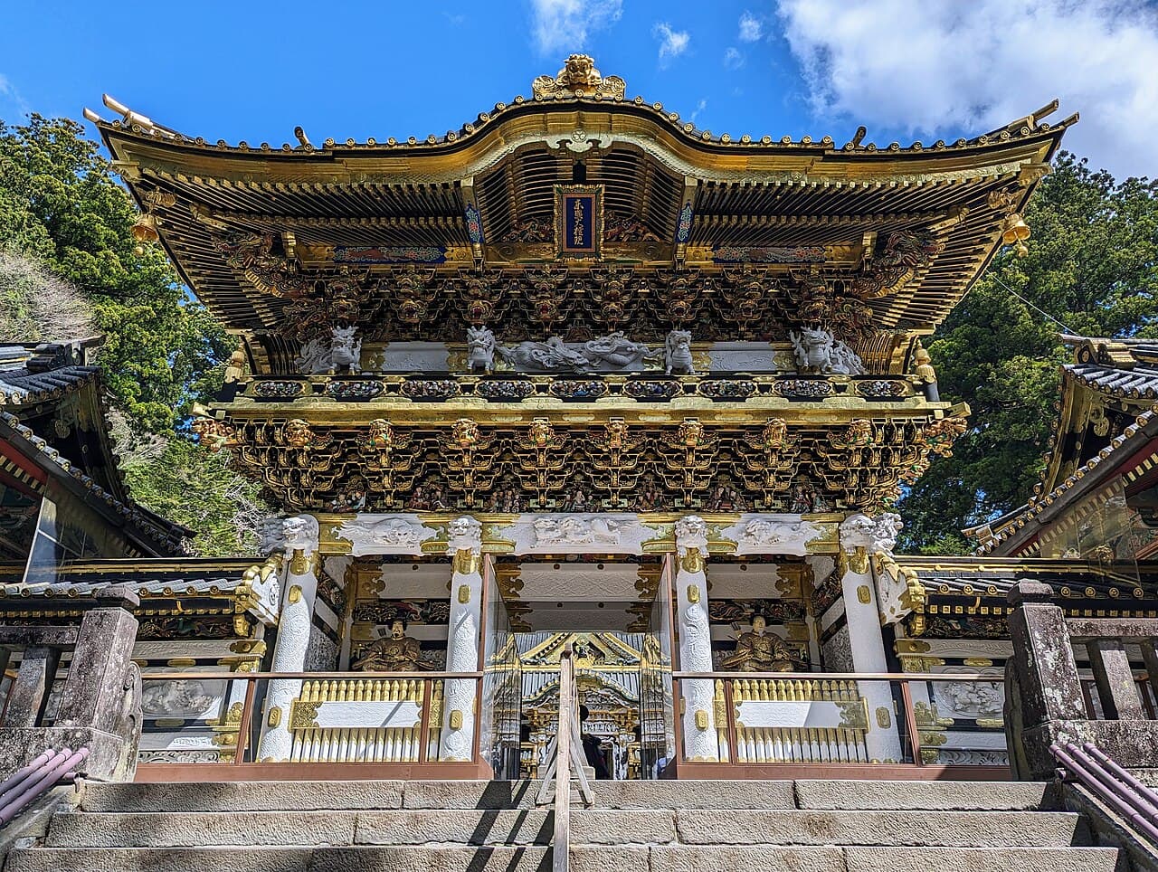 The ornate gilded Yomeimon Gate at Nikko Toshogu Shrine, Tochigi, Japan